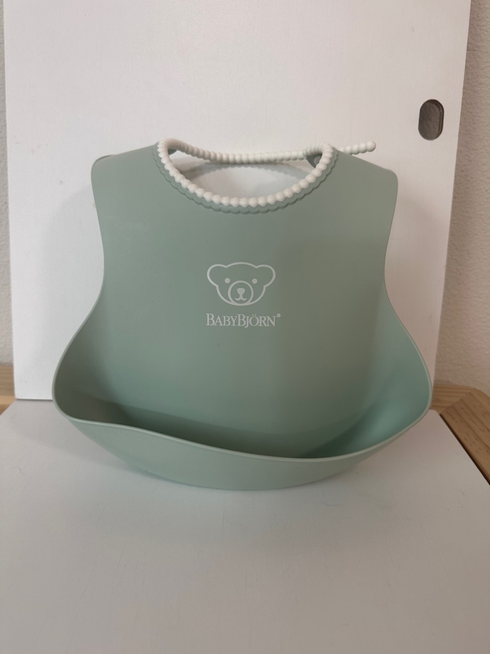 BabyBjörn Soft Silicone Bib in Sage Green